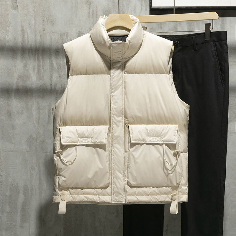 VIBEISH and Winter Trendy Casual Cotton-padded Jacket Slim Fit Thickened Keep Warm Outerwear Vest