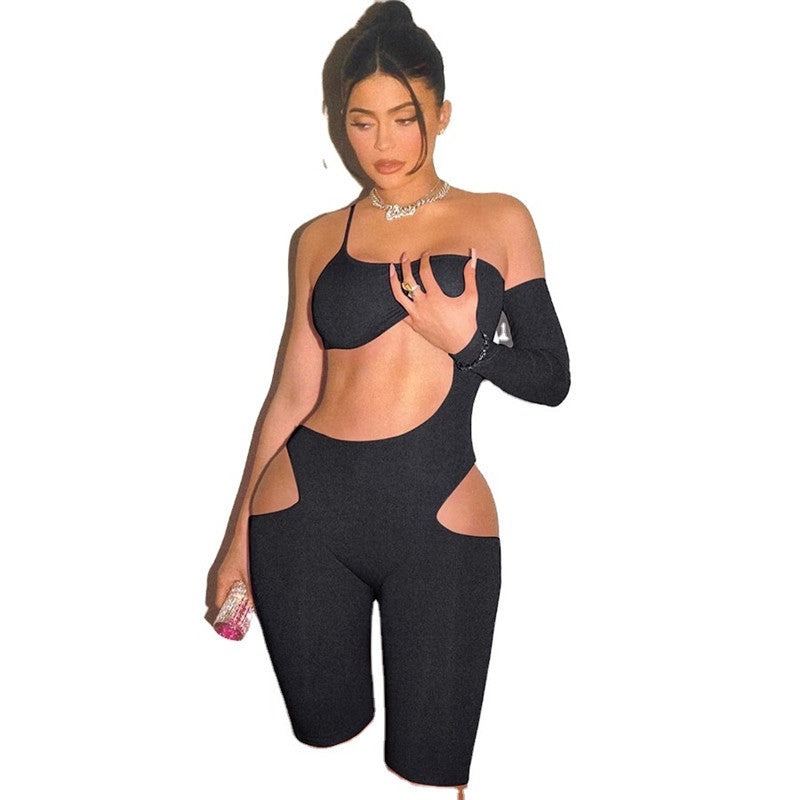 Women's Cross-tie Sexy Backless Slim-fit Jumpsuit