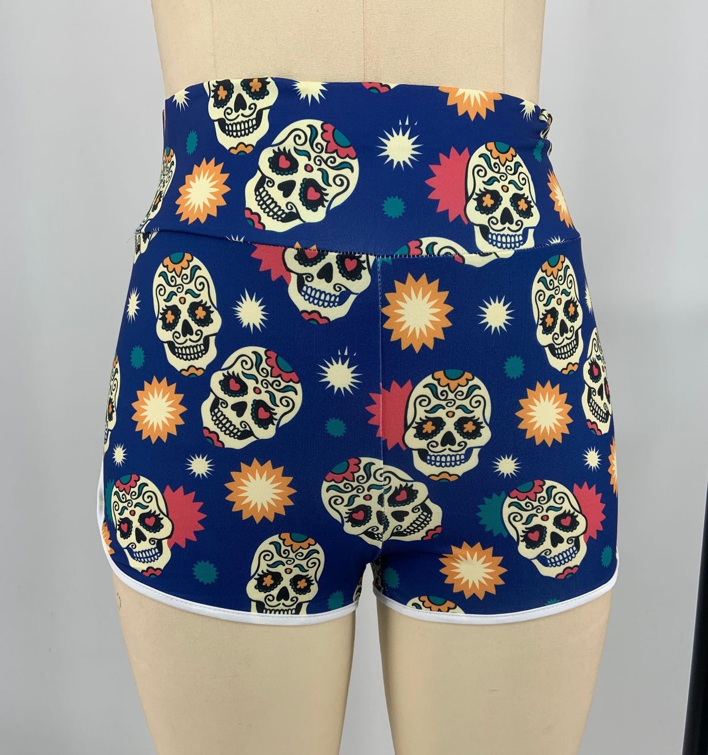 VIBEISH Women's Fashion Skull Print Yoga Shorts