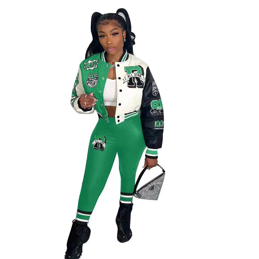VIBEISH Women's Autumn And Winter Style Hot Sale Printing Double Thread Fashion Suit