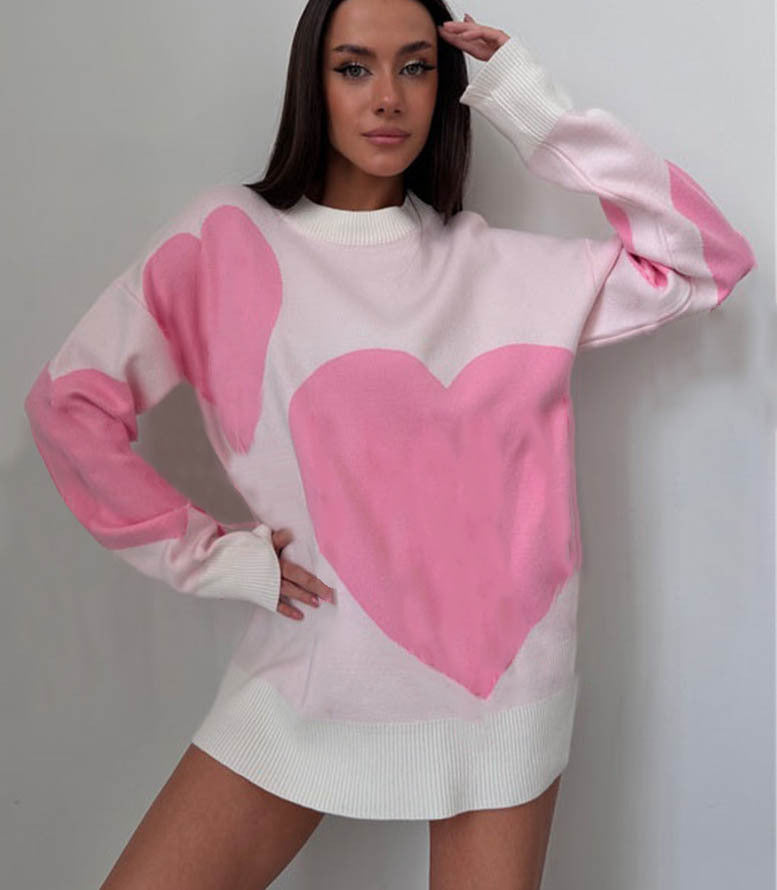 VIBEISH Women's Round Neck Fashion Pullover Top Sweater