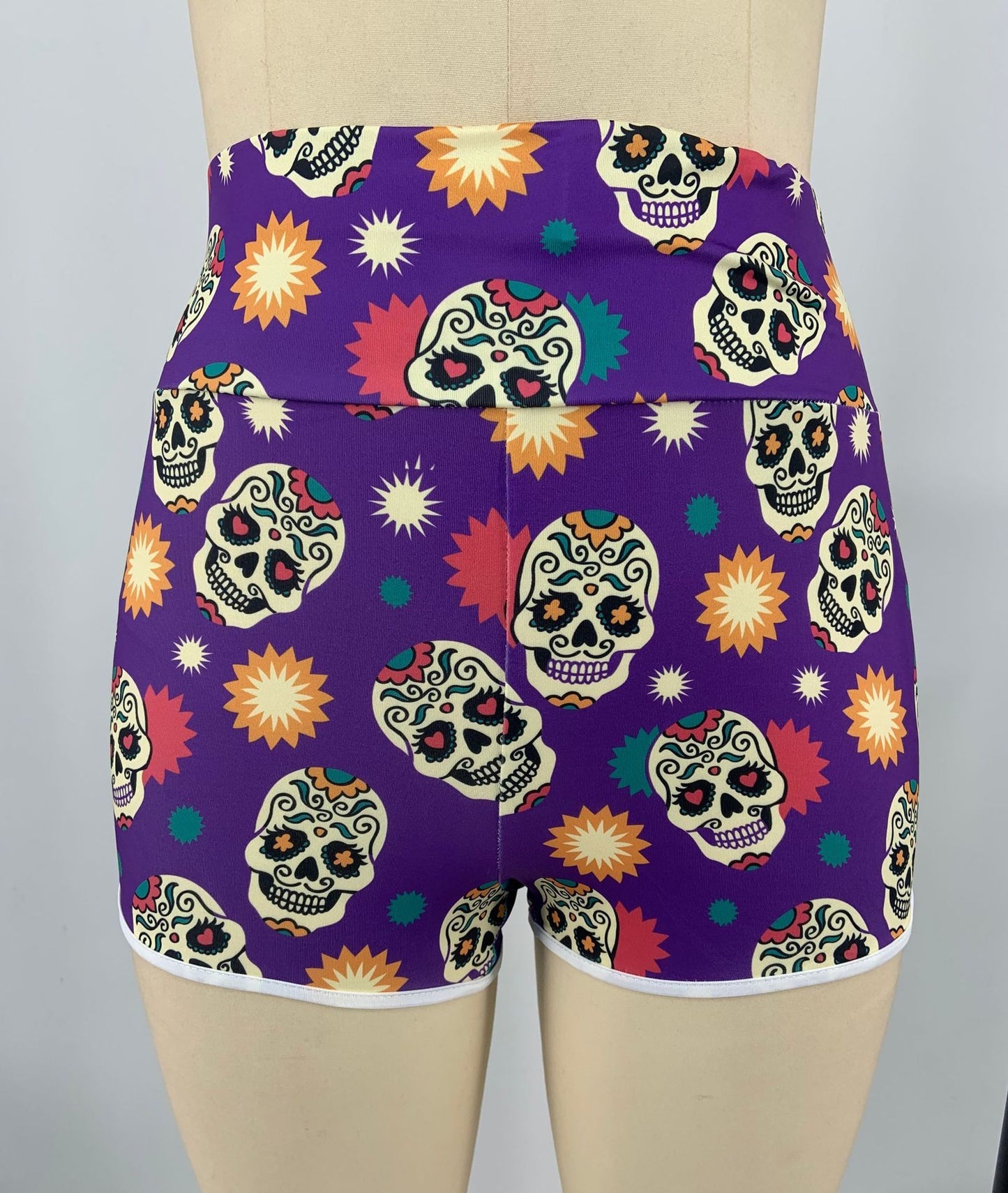 VIBEISH Women's Fashion Skull Print Yoga Shorts