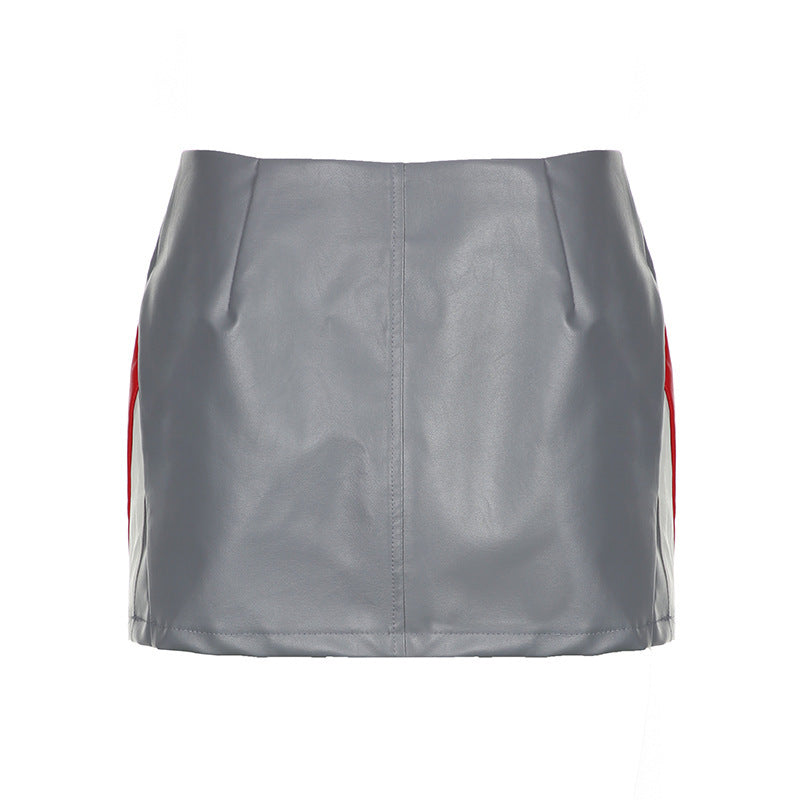 VIBEISH American Street Style Motorcycle Contrast Color Stand-up Collar Jacket