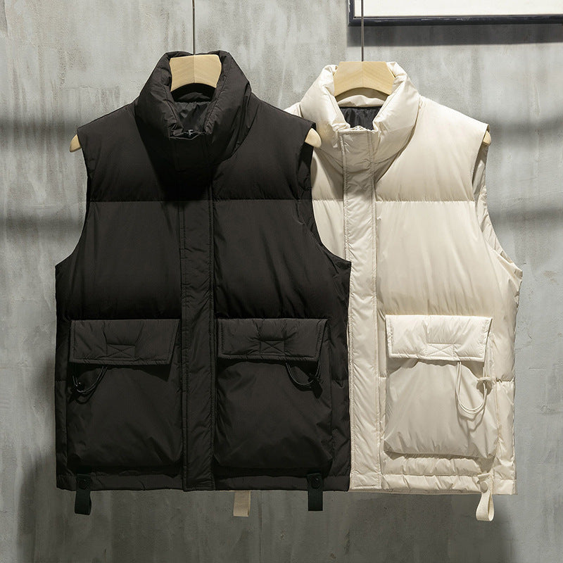 VIBEISH and Winter Trendy Casual Cotton-padded Jacket Slim Fit Thickened Keep Warm Outerwear Vest