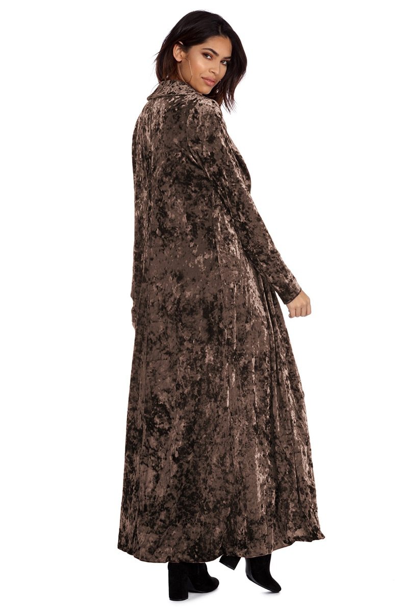 VIBEISH Women's fashion velvet jacket autumn long coat stitch outerwear coat casual tops cardigan women clothing plus size