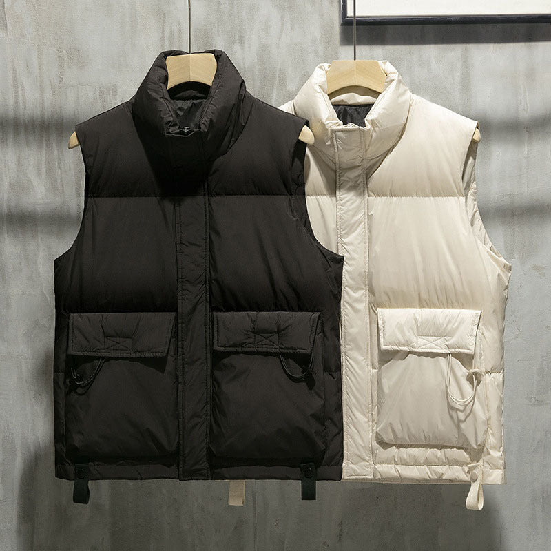 VIBEISH and Winter Trendy Casual Cotton-padded Jacket Slim Fit Thickened Keep Warm Outerwear Vest