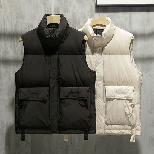 VIBEISH and Winter Trendy Casual Cotton-padded Jacket Slim Fit Thickened Keep Warm Outerwear Vest