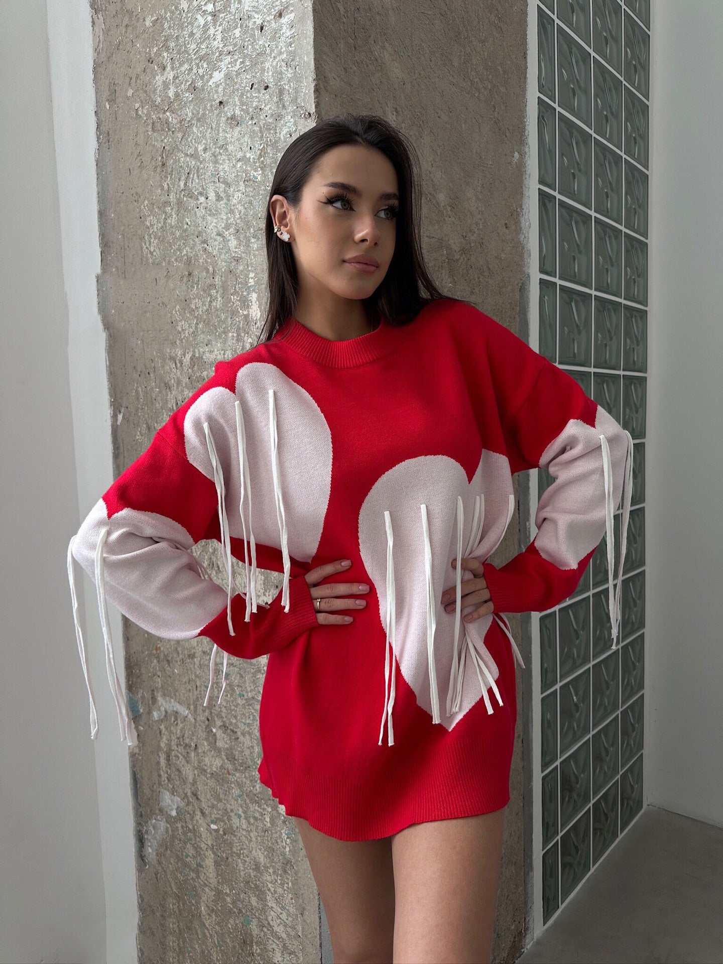 VIBEISH Women's Round Neck Fashion Pullover Top Sweater