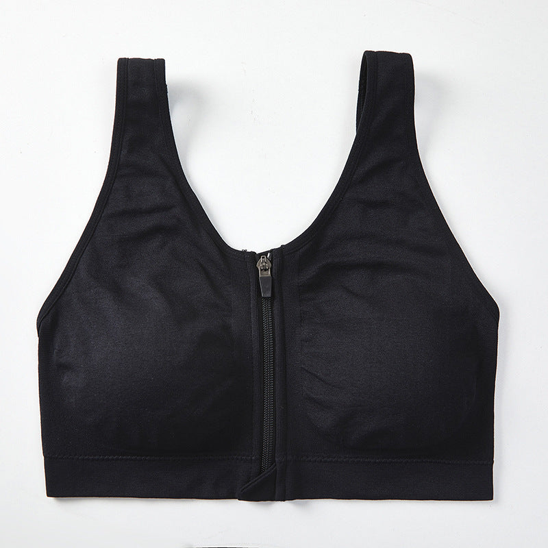 VIBEISH Front Zipper Sports Bra Shockproof High Strength Beauty Back